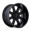 Set 4 20" Fuel Darkstar 20x9 5x5 5x5.5 1mm Matte Black Gloss Black Lip Wheels