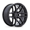 Set 4 18" Fuel Flux 18x9 6x5.5 1mm Wheels Gloss Black Brushed Face Gray Tint Rim