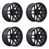 Set 4 Fuel Flux 22x10 6x135 Blackout Wheels 22" -18mm Rims