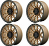 Set 4 17" KMC KM547 Carnage 17x9 5x5 Matte Bronze Black Lip Wheels 0mm Rims