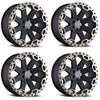 Set 4 Black Rhino Warlord 20x9 5x5.5 Matte Black W  Machined Tint Wheels 20" 0mm