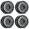 Set 4 18" Voxx V?xx Enzo Gloss Black Wheels 18x8 5x112 5x120 45mm Rims