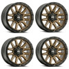 Set 4 18" Voxx G-FX T26 Bronze Black Lip Matte Black Bolts Wheels 18x9 6x5.5 0mm
