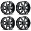 Set 4 18" Voxx G-FX TR-12 Gloss Black Milled Wheels 18x9 5x5.5 5x150 18mm Rims