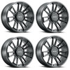 Set 4 18" Voxx G-FX TR21 Matte Black Wheels 18x9 5x5 5x5.5 12mm Truck Rims