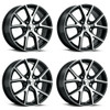 Set 4 18" Voxx Lumi Gloss Black Machined Face Wheels 18x8 5x115 20mm Rims
