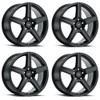 Set 4 17" Voxx Como Gloss Black Wheels 17x7.5 5x4.25 5x4.5 40mm Rims