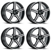 Set 4 18" Voxx Como Gloss Black Mach Face Wheels 18x8 5x112 5x120 45mm Rims
