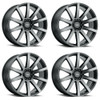 Set 4 22" Voxx Vento Gloss Black Dark Tint Wheels 22x9 6x135 6x5.5 30mm Rims