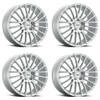 Set 4 18" Voxx Capo Silver Mach Face Wheels 18x8 5x112 5x120 45mm Rims