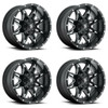 Set 4 Fuel UTV D567 Lethal 15x7 4x156 Matte Black Milled Wheels 15" 13mm Rims