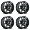 Set 4 Fuel UTV D567 Lethal 15x7 4x156 Matte Black Milled Wheels 15" 13mm Rims