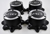 V-TEC Off Road Black w/ Machined & Black Ornament Wheel Center Cap Hub Cap C394-8-CAP(N) 7" V-Tec Off Road 394 Warlord 8 Lug
