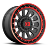 Set 4 XD XD856 Omega 20x10 5x5 5x5.5 Satin Black Machine Red Tint Wheels 20"