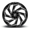 Set 4 Fuel UTV D753 Reaction 22x7 4x156 Gloss Black Milled Wheels 22" 0mm Rims