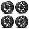 Set 4 Fuel D753 Reaction 20x9 5x4.5 5x5 Gloss Black Milled Wheels 20" 1mm