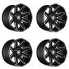 Set 4 20" American Truxx Boom 20x9 Black Milled 8x6.5 Wheels -12mm Lifted Rims