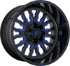 Set 4 Fuel  D645 Stroke 20x10 8x6.5 Black Blue Tinted Clear Wheels 20" -18mm