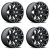 Set 4 22" Fuel D546 Assault 22x10 8x6.5 Matte Black Milled Wheels -18mm Rims