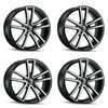 Set 4 22" Kraze Lusso 22x9.5 Black Machined 6x135 Wheels 30mm Ford Lincoln Rims