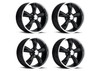 Set 4 22" Vision Muscle 142 Legend 22x9.5 5x115 18mm Black Machined Lip Wheels