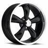 Set 4 22" Vision Muscle 142 Legend 22x9.5 5x115 18mm Black Machined Lip Wheels