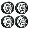 Set 4 20" Ion 142 20x9 Black Machined 8x6.5 Wheels 18mm Rims