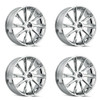 Set 4 26" Kraze Spltz 26x10 Chrome 5x115 5x120 Wheels 18mm Rims