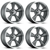 Set 4 17" Voxx B/G Rod Works Old School Gunmetal Machined Lip 17x7 5x4.75 0mm Rims