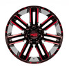 Set 4 20" Moto Metal MO978 Razor 20x10 5x5.5 Black Machine Red Wheels -24mm Rim