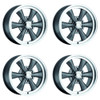 Set 4 17" Vision Muscle 141H Legend Gunmetal Machined Lip Wheels 17x8 6x5.5 19mm