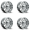 Set 4 20" Fuel D631 Sledge 20x9 8x180 1mm Chrome Plated Wheels For Chevy GMC Rim