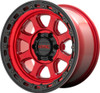 Set 4 KMC KM548 Chase 20x9 6x135 Candy Red With Black Lip Wheels 20" 18mm Rims