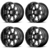 Set 4 XD XD825 Buck 25 20x9 6x135 6x5.5 Gloss Black Milled Wheels 20" 0mm Rims