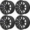 Set 4 XD XD847 Outbreak 22x10 8x6.5 Satin Black With Gray Tint Wheels 22" -18mm