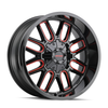 18" Mayhem Cogent 18x9 Black Prism Red 6x135 6x5.5 Wheel 0mm For Ford Chevy GMC