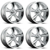 Set 4 17" Voxx B/G Rod Works Old School Chrome Wheels 17x8 5x5 0mm Rims