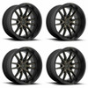 Set 4 20" Fuel D762 Clash 20x10 6x5.5 Matte Black Double Tint Wheels -18mm Rims