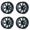 Set 4 18" Mayhem Warrior 18x9 Black Milled 8x180 Wheels -12mm Rims