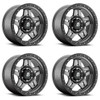 Set 4 20" Fuel D558 Anza 20x10 5x5 -18mm Matte Gunmetal Black Bead Ring Wheels