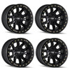 Set 4 17" Dirty Life Dt-1 17x9 Matte Black W Simulated Ring 6x5.5 Wheels -12mm
