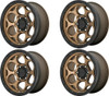 Set 4 17" KMC KM541 Dirty Harry 17x8.5 6x5.5 Matte Bronze Black Lip Wheels 18mm
