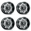 Set 4 22" Mayhem FlyWheels 22x10 Black Milled 8x170 Wheels -19mm Lifted Rims