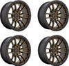 Set 4 Fuel D681 Rebel 17x9 5x5 Matte Bronze Black Bead Ring Wheels 17" 1mm