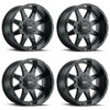 Set 4 20" Voxx G-FX TR-12 Matte Black Wheels 20x9 8x6.5 0mm Rims For Ford