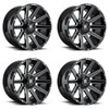 Set 4 20" Fuel D615 Contra 20x10 5x5.5 5x150 -18mm Wheels Gloss Black Milled Rim