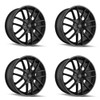 Set 4 17" Touren Tr60 17x7.5 Matte Black Machined Ring 5x112 5x120 Wheels 42mm