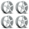 Set 4 18" Niche M135 Milan 18x8 5x4.5 Gloss Silver Machined Wheels 18" 40mm Rims