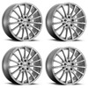 Set 4 Petrol P3A 18x8 5x4.25 Silver Machined Cut Face Wheels 18" 40mm Rims