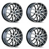 Set 4 18" Touren Tr60 18x8 Black Machined Face Black Ring 5x110 5x115 Wheels 40